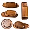 Rectangular Wooden Serving Tray with Raised Edge for Coffee Shop Kitchen Home Use Multipurpose Organizer Board