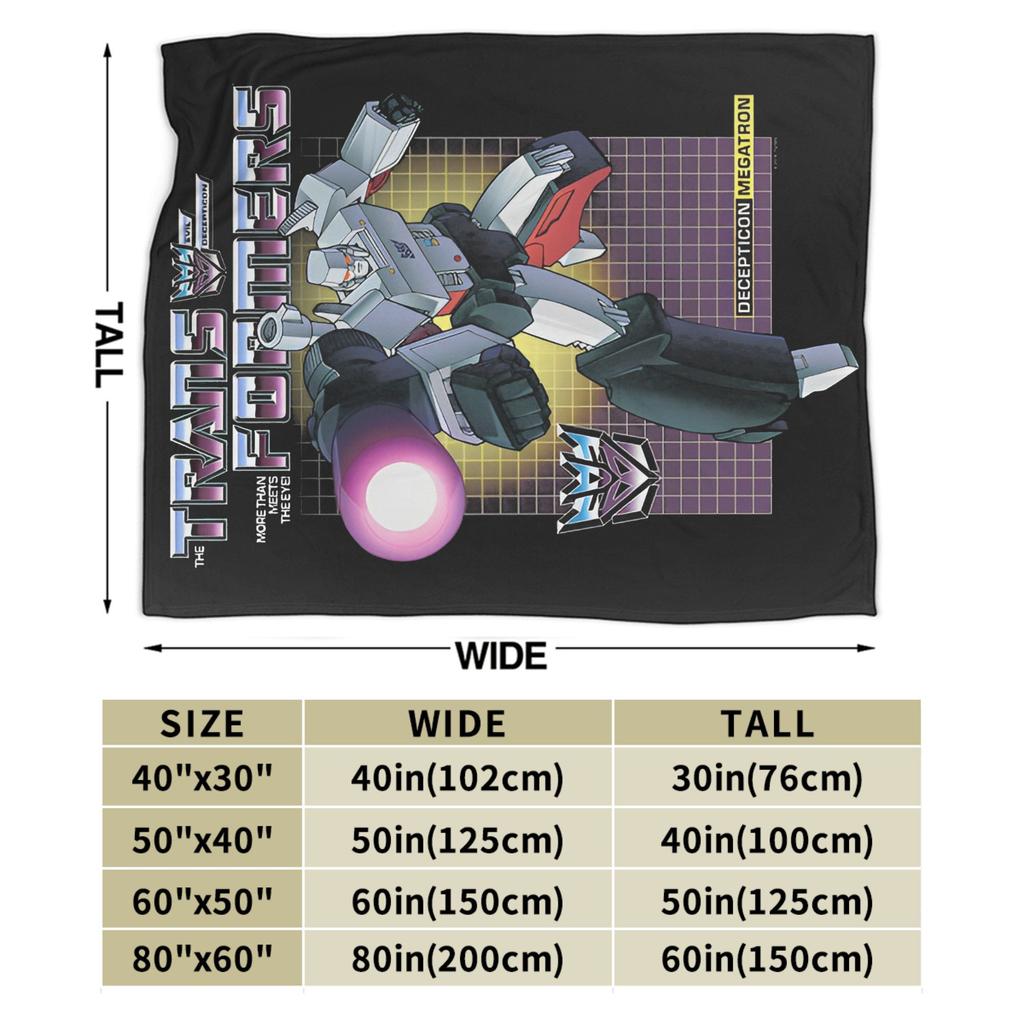 Transformers Decepticons Megatron Blanket Robot Flannel Throw Blanket Travel Portable Ultra-Soft Multi-function Plush Thin Quilt