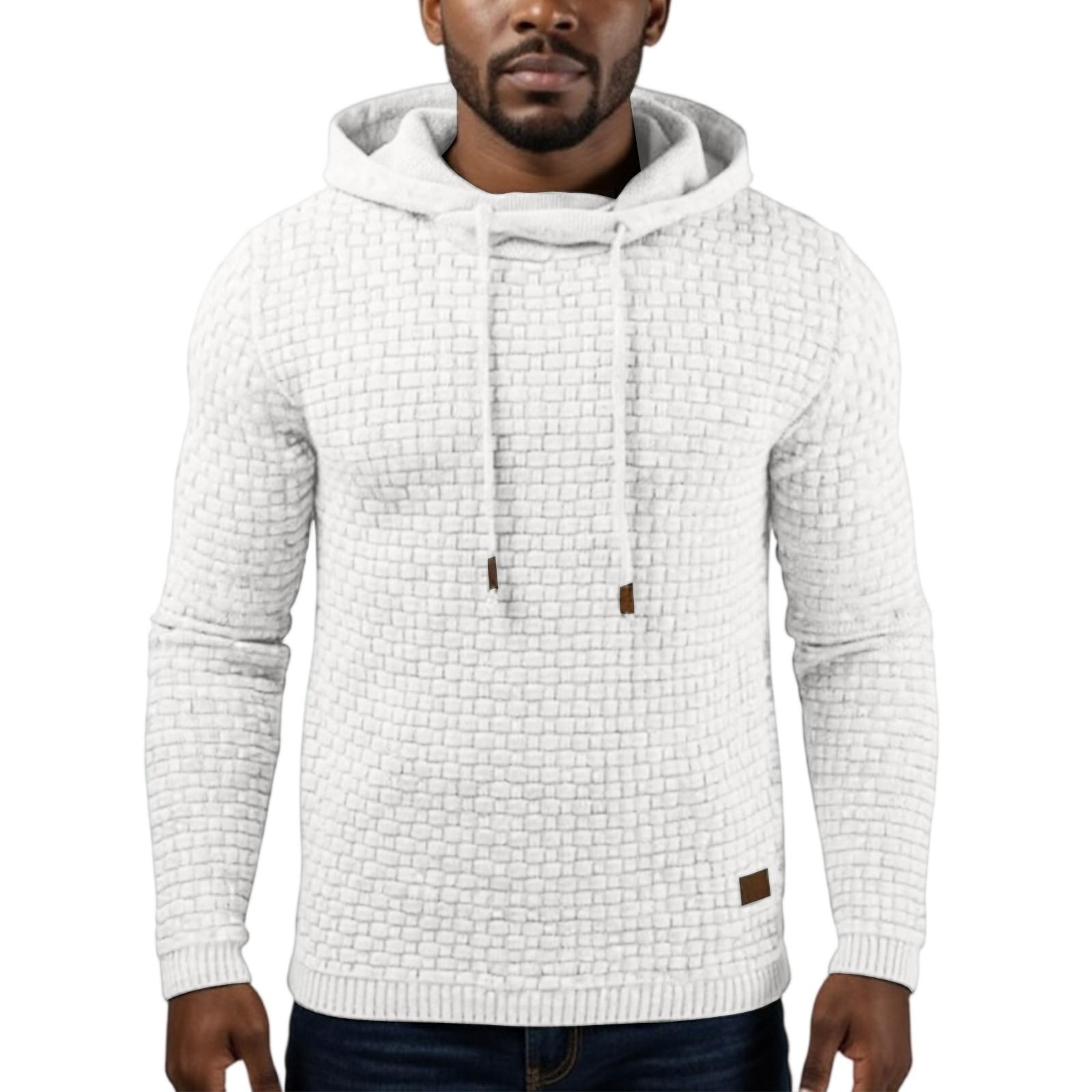 

Men s Hooded Sweatshirt, Contrasting Color Sweatshirt, Sports Zipper Casual Jacket L белый