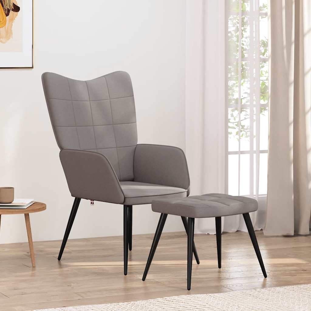 Relax Chair with Ottoman Taupe Fabric