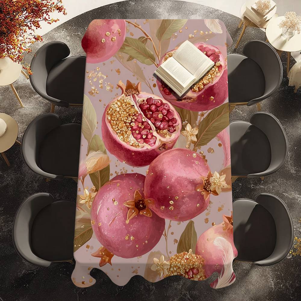 Granaatappel Fruit met Veel Zaden Tafelkleed Picknick Terras Restaurant Feestelijke Gelegenheid Wasbaar Vlekbestendig Polyester Tafelkleed 100x140cm