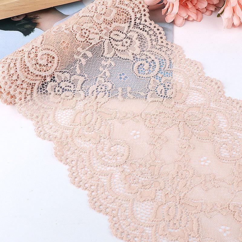 15cm Szeroka Miękka Elastyczna Koronka do Dekoracji Ubrań i Spódnic DIY w Kolorze Białym lub Czarnym