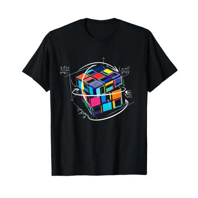 Funny Math Cuber Speed Cubing Puzzle Lover Cube T Shirt Vintage Casual Fashion Comfortable Versatile Homme Streetwear