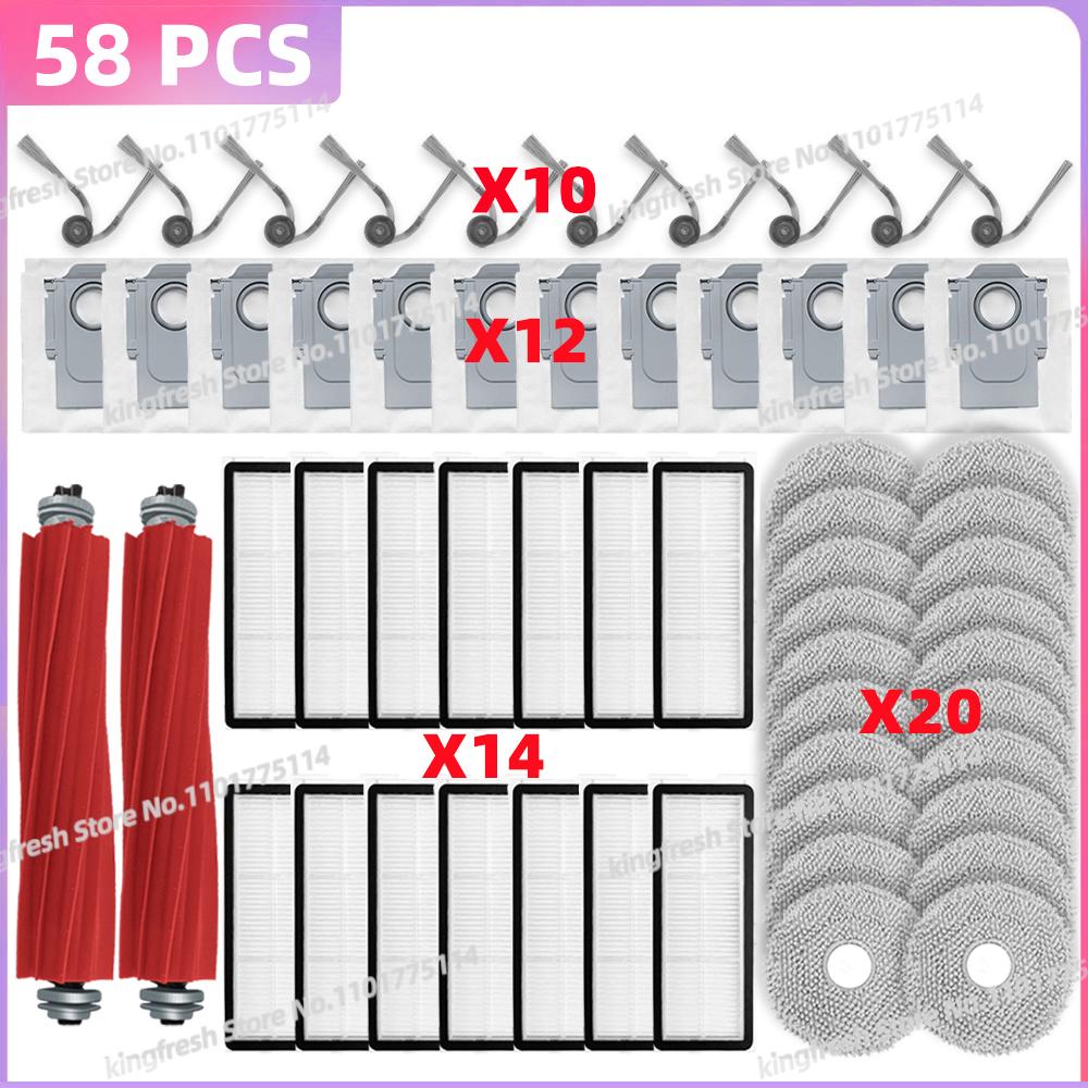 Adatto per ( Roborock QR 798 / QR 598 / QV 35A / QV 35S / Qrevo L ) Parti Spazzola Laterale Principale Filtro Sacchetto Mocio QR798 QR598 QV35A QV35S