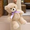 New Cute Three-color Bow Tie Bear Plush Toy Bow Bear Doll Children Comfort Doll Birthday Gift