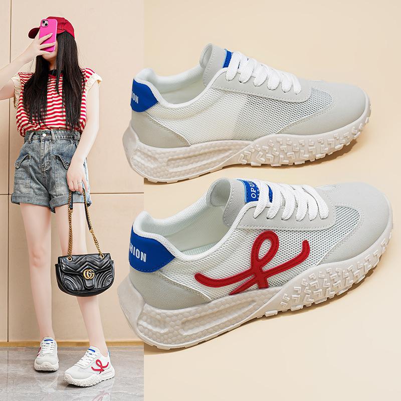 Summer Women's Shoes New Breathable Hollow Mesh Shoes Children's Korean Version Versatile Thick-soled Soft-soled Sports Shoes Casual Running Shoes