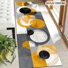 1 Stuk Geel Zwart Grijs Antislip Wasbare Vloerkleed Runner voor Entree, Woonkamer, Slaapkamer & Terras