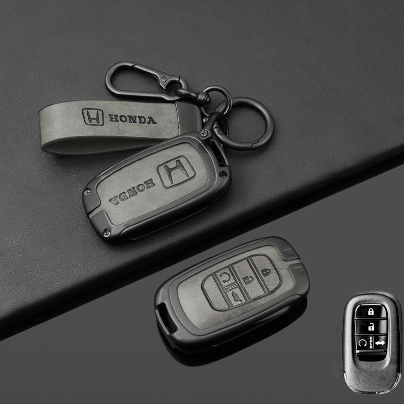 Leather Car Smart Remote Key Case Cover Protector for Honda 2022 2023 2024 Accord Civic HR-V CR-V Pilot Sport SI EX EX-L Touring