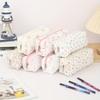 Gentle Style Plaid Design Stationery Pencil Case, Exquisite Soft Material Bow Floral Pattern Printed Pencil Case and Daily Item Storage Bag