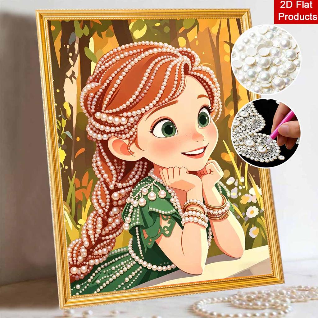 Disney Pearl Painting Princess Anna DIY Pearl Art Painting Pearl Gem Painting Pictures Crafts Special Shape Home Wall Decoration