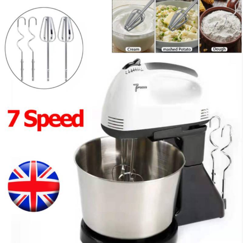 7-Gang Automatischer Elektrischer Standmixer Lebensmittelmixer Teigkneter Mit Rührschüssel Für Das Backen Zu Hause