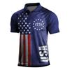 Men's Short Sleeved Shirt Independence Day Printed Three Button Men's Raglan Tops Shirt
