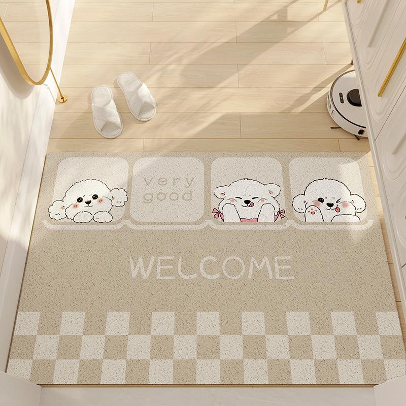 Entry Door Floor Mat Entrance Silk Circle Floor Mat Door Scraping Mud Foot Pad Cartoon Dirt-Resistant Foot Pad