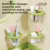 Suction Cup Storage Box - No Drilling Required - Kitchen and Bathroom Wall-mounted Organizing Box - Cute Bathroom Drip Tray Storage Rack