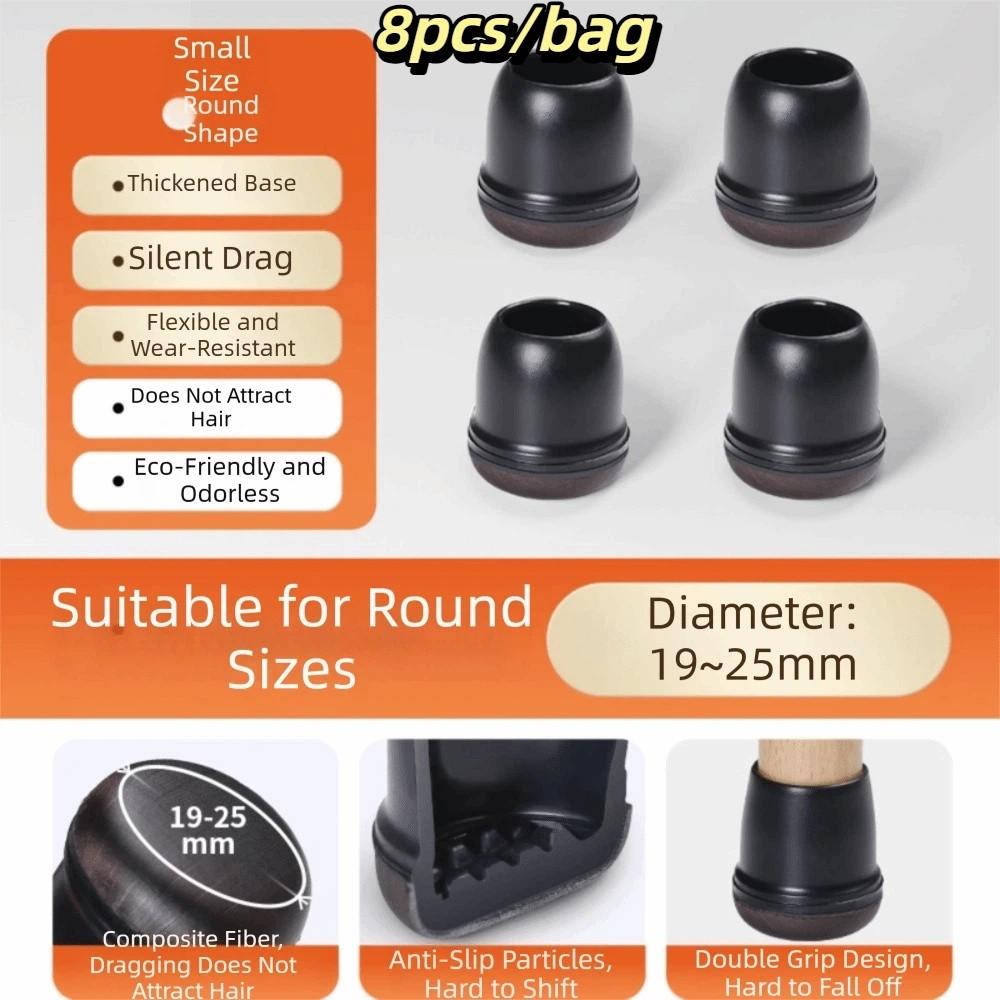8pcs/bag Silent Silicone Furniture Leg Cover Anti Slip Table Leg Protector Floor Protection  Chairs
