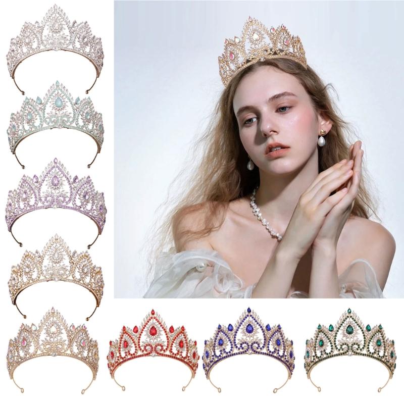 Bandeaux de Fête Élégants Couronnes Serre-tête pour Anniversaire Mariage Diadème de Reine pour Filles Spectacle Scène Costume