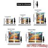 2pcs, 2D FLAT PRINTING Curtains (Without Rod) Graffiti Hoops Minimalist Popular Curtains Versatile Polyester Fabric Curtains