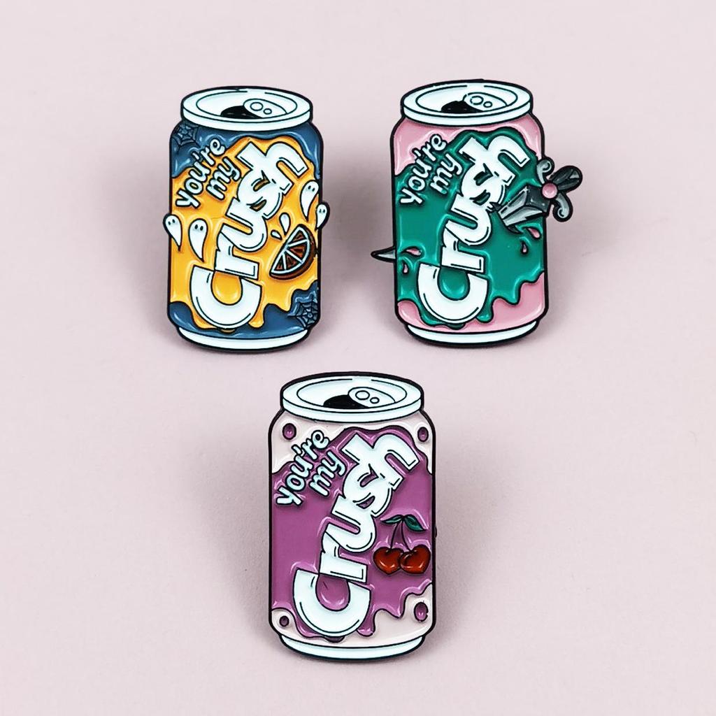 Stylish Creative Juice Soda Pin - Versatile Alloy Badge for Clothing and Bags