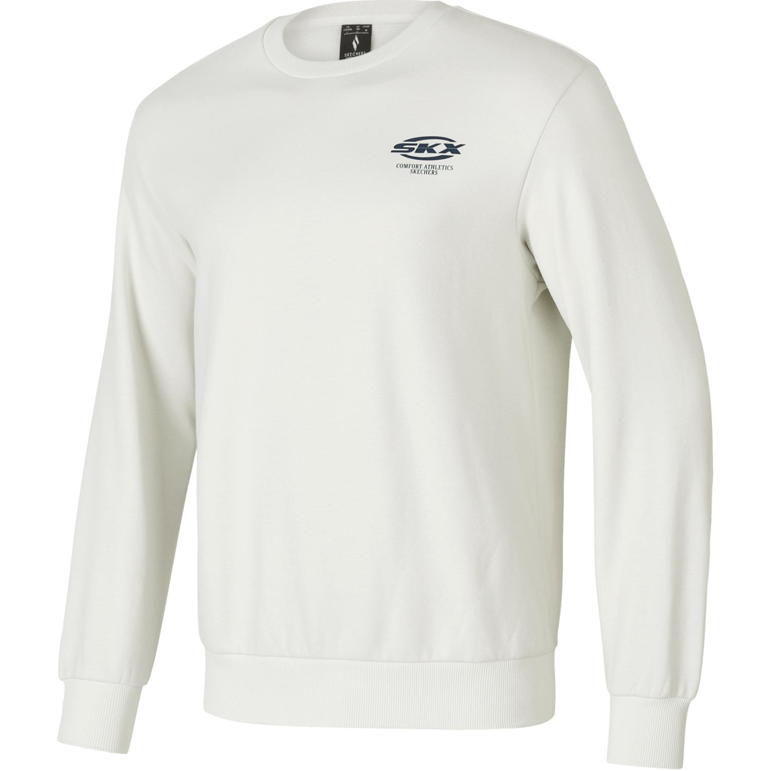 Skechers Letter Pullover Round Neck Long Sleeve Sweatshirt Unisex sweatshirt White P424U031-01NJ XS