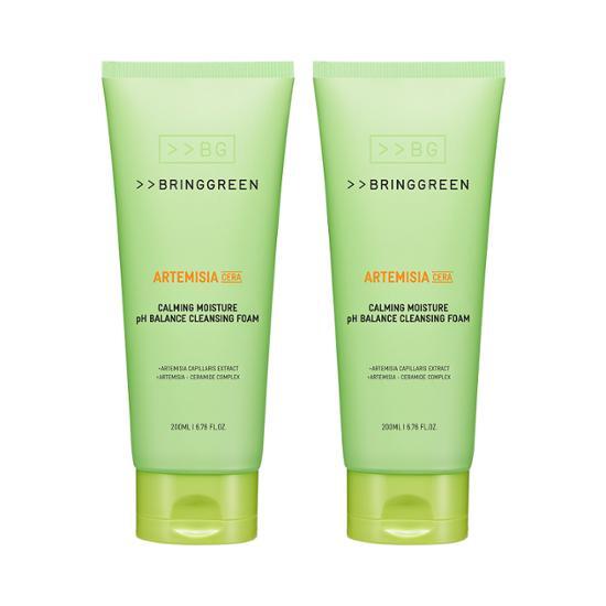 [NEW] Bring Green Mugwort Cera Calming Moisture Mildly Acidic Cleansing Foam 200mL Double Planning, Korea Cleansing
