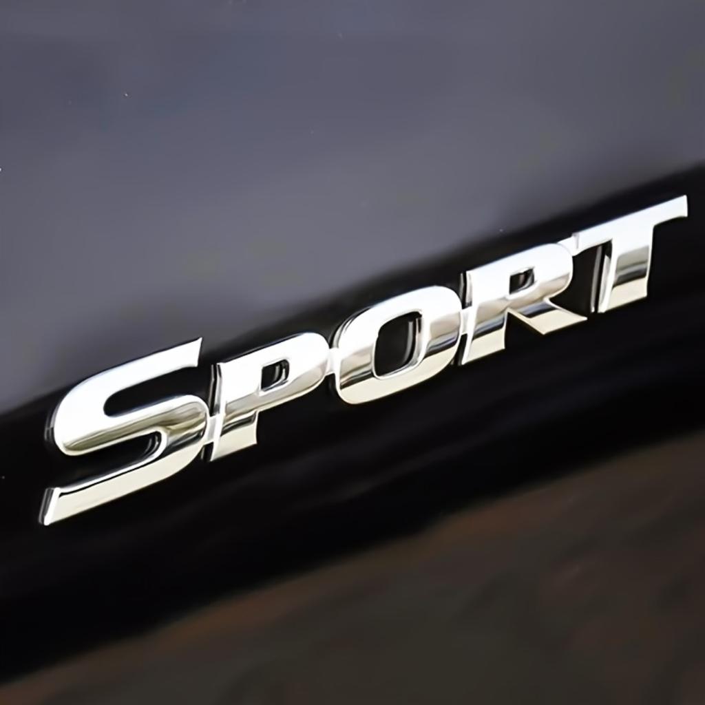 Emblema Cromato 3D "SPORT" - Adesivo Riflettente Metallico per Portiera Auto, Adatto per Styling e Decorazione del Veicolo, Emblema Sportivo per Auto|Emblema Moderno per Auto