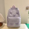 Large Capacity Student Bag Solid Color Women's Bow Backpack for Girls Computer Bag