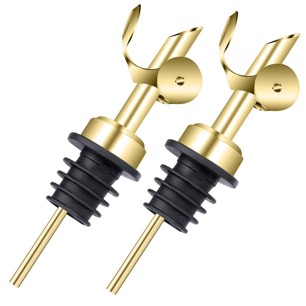 1Pc Stainless Steel Wine Pourer with Lid, Automatic Opening and Closing Cap