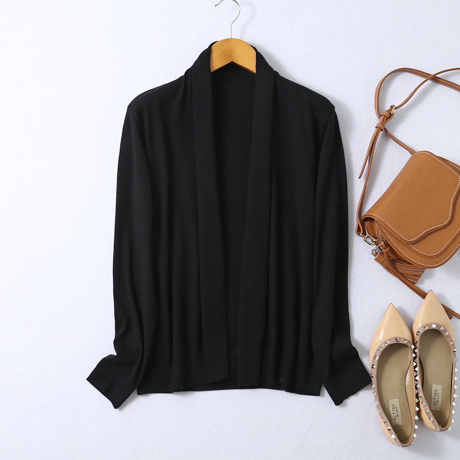 

Дышащий кардиган крупной вязки свободного кроя с воротником-шарфом - Идеально подходит для весенних и осенних поездок на работу XL