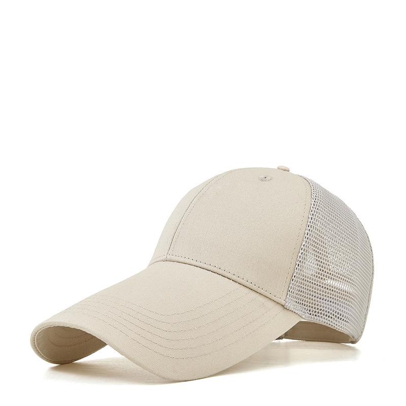 55-60cm 60-65cm High Quality Cotton Mesh Trucker Cap 11cm Long Brim Sun Caps Big Head Oversize Baseball Hats