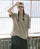 COLUMBIA UNIVERSITY Cu Big Wave Logo S/S T-Shirts Natural Beige