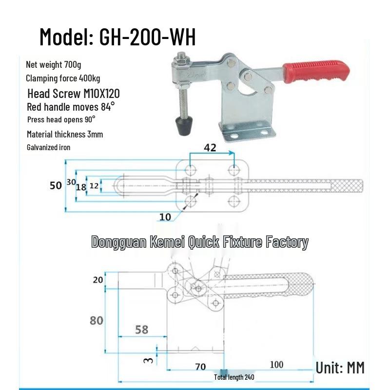 Quick Clamp GH201: Stainless Steel 201A Pliers, 201B Collet, 201C Fixture, 225D Toggle Clamp