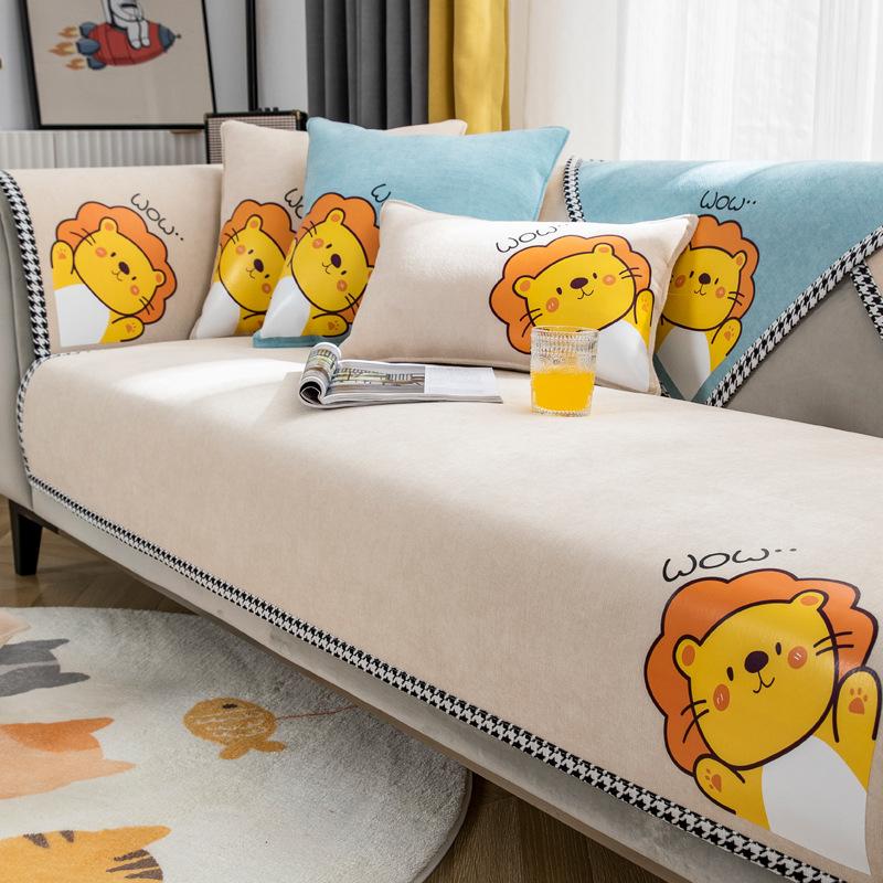 

Подушка для дивана из синели Four Seasons Универсальная нескользящая высококачественная подушка в скандинавском стиле Простая современная версия 70*70cm