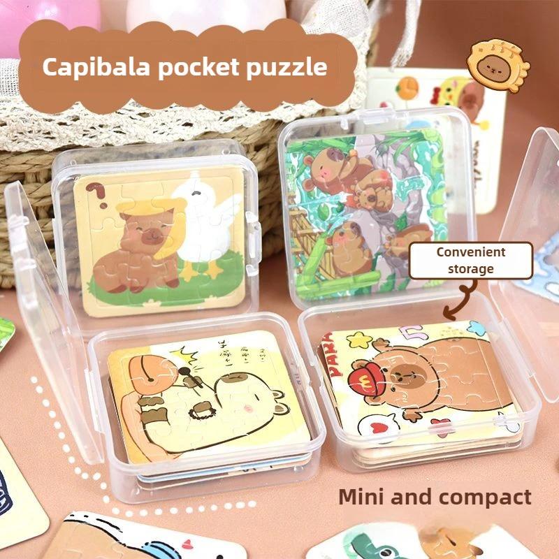 1-80Boxes Cute Cartoon Capybara Jigsaw Puzzle Educational Toys for Kids Adults Cute Mini Animal Puzzles Children Game Toy Gifts