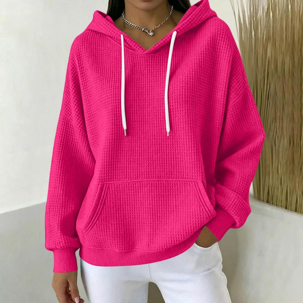 Women's Long Sleeve Hooded Pullover Sweatshirt with Pockets Color
