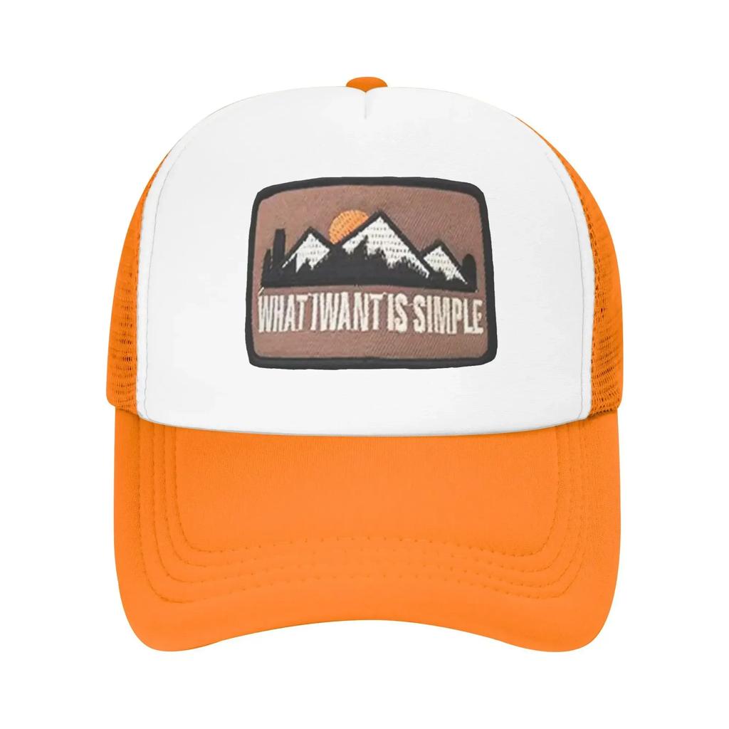 Druck Sonnenuntergang Berg Was ich will ist einfach Mädchen Individuell Netz Baseballkappen Damen Frühling Männlich Strand Papa Hut Snapback Kappe