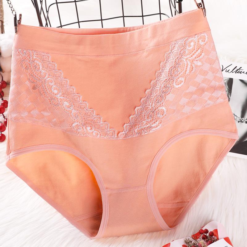 Women's Year of Life Big Red High Waisted Lace Lace Cotton Breathable Triangle Briefs