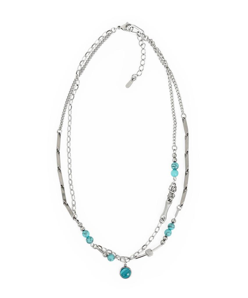 Acha Greslin Gemstone Layered Necklace _ Blue