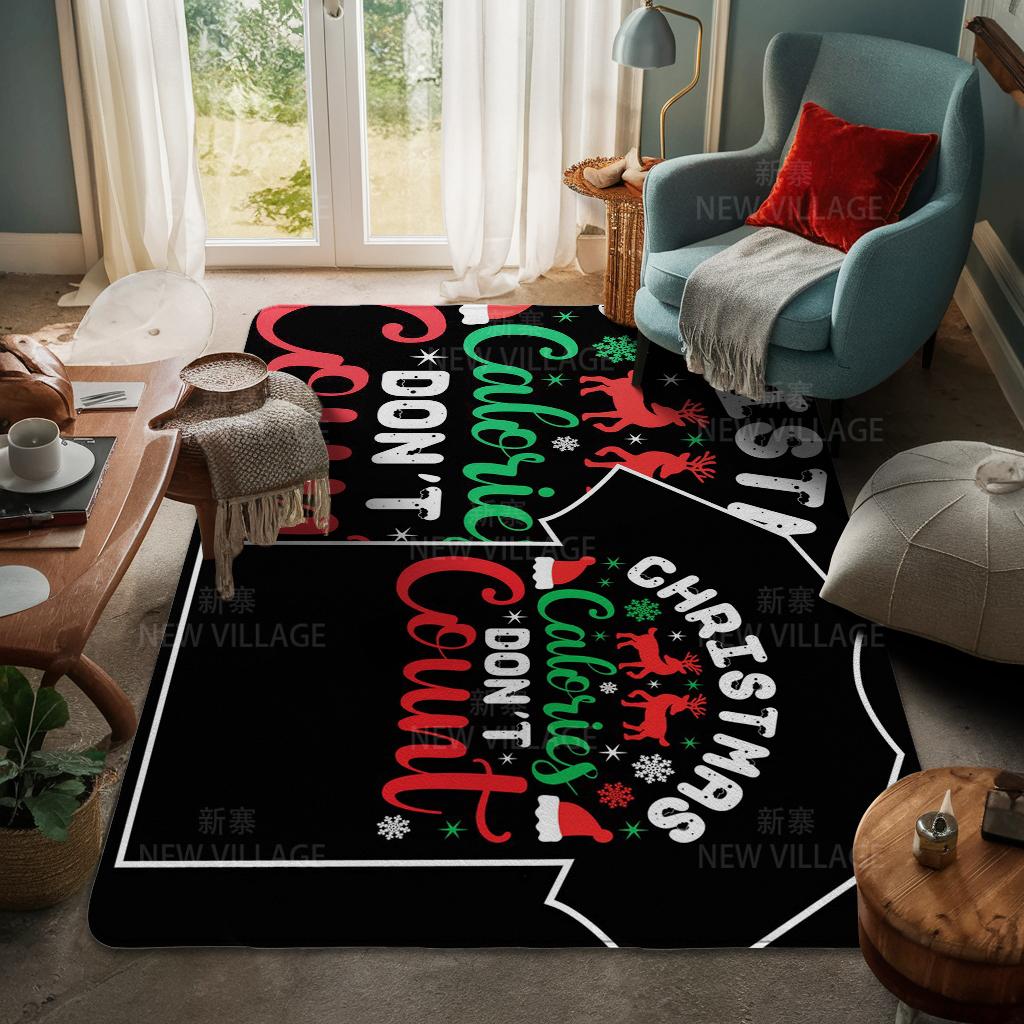 House Entrance Carpet Home Door Mat Living Room Bath Foot Bathroom Non-slip Water Absorption Rugs Bath Merry Christmas Winter