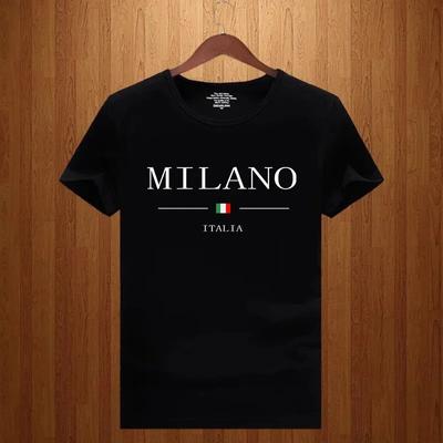 2024 Mode Unisex Zomer Milano Letters Print T-shirt Unisex Korte Mouw Luxe T-shirts Kleding Losse Puur Katoen Zachte Tops