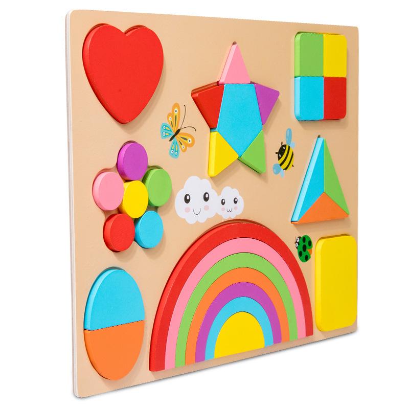 Wooden Rainbow Puzzle Board: Early Learning & Color Sorting Toy for Children