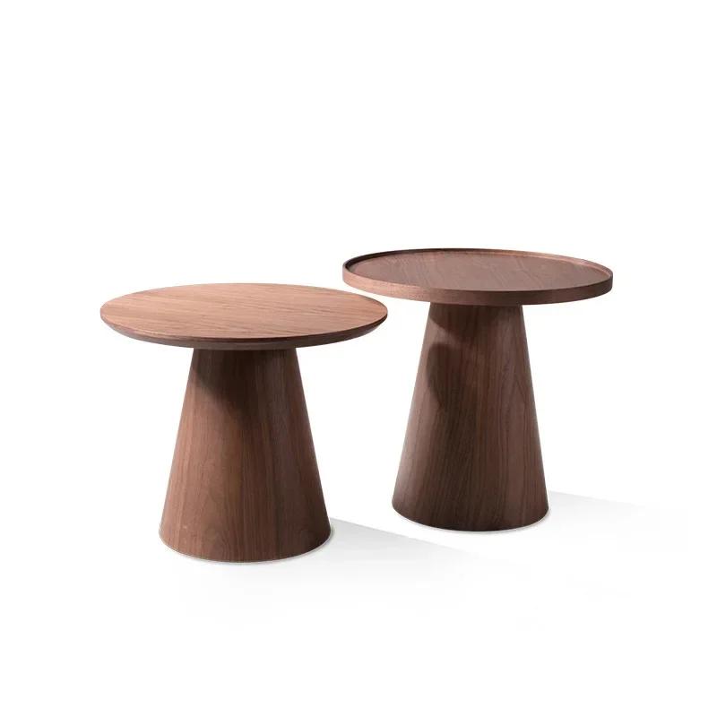 Solid Wood Round Table Vintage Coffee Table Sofa Side Table Japanese Style Home Decoration  Dropshipping