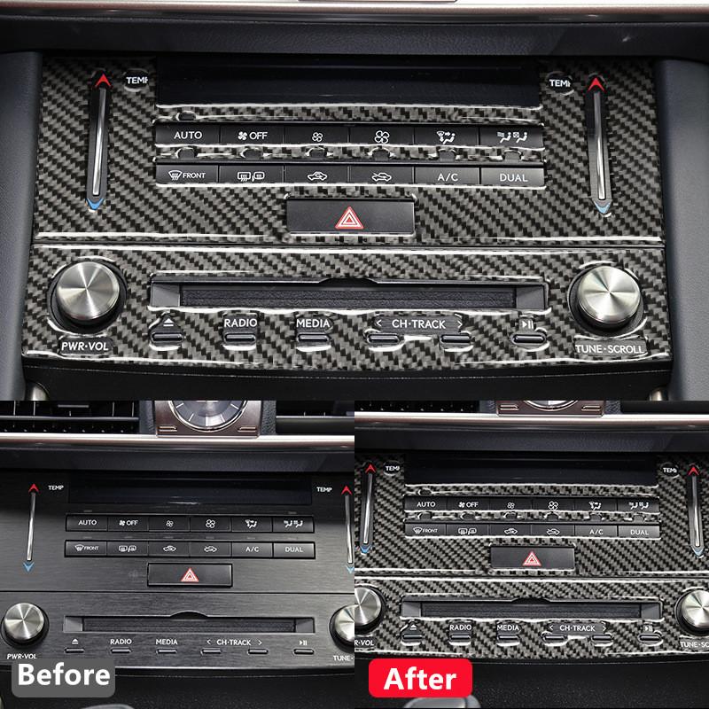 Carbon Fiber Car Interior Navigation Air Outlet Panel Cover Trim Sticker For LEXUS IS250 200 300 320 350 2013- Car