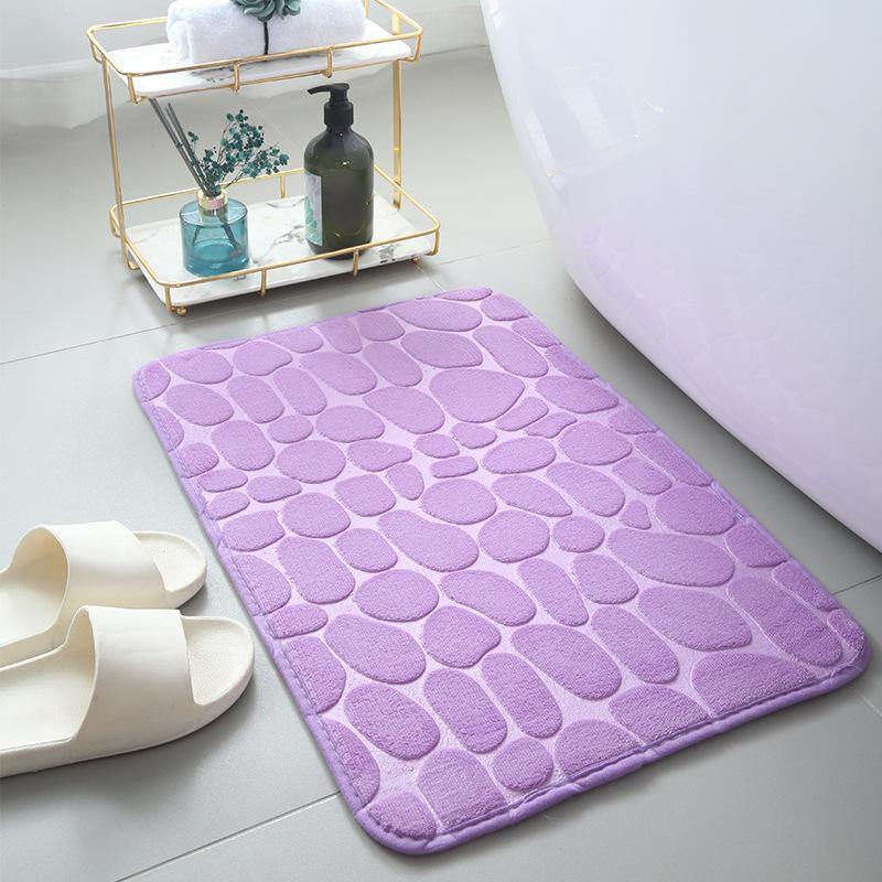 

Toilet Floor Mat, Bathroom Door Absorbent Foot Mat, Toilet Quick-Drying Non-Slip Carpet, Coral Fleece, Bathroom Door Mat 40×60cm фіолетовий