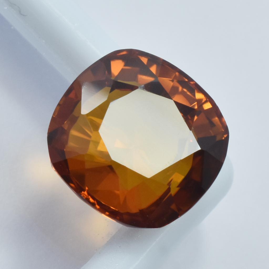 Orange Sapphire Square Cushion Cut 13.30 Ct Natural Loose Gemstone CERTIFIED