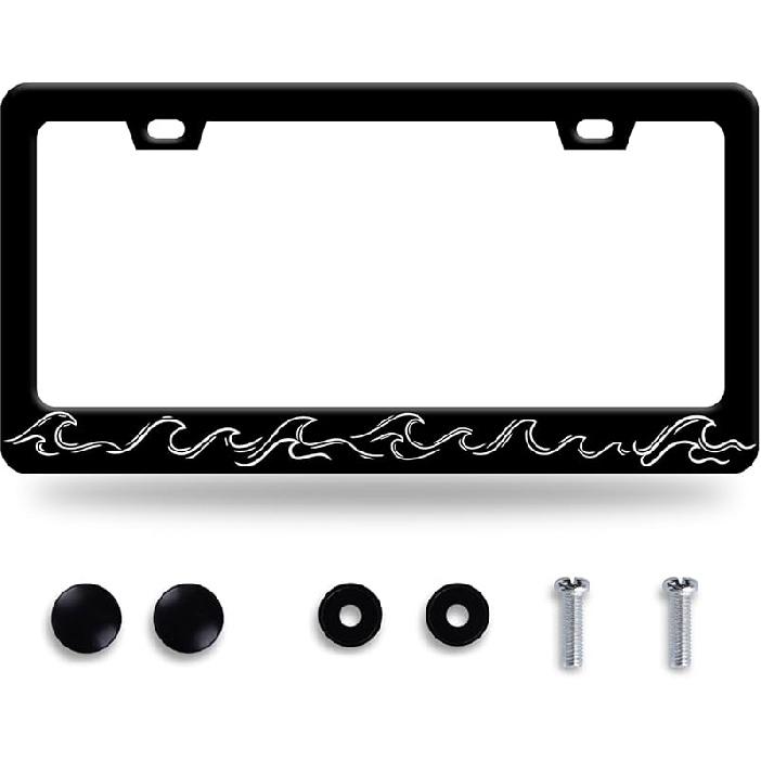 Butterfly License Plate Frame Beautiful Butterflies License Plate Stainless Steel Auto Parts With Screws Size 12.3" X 6.3" For Men Women