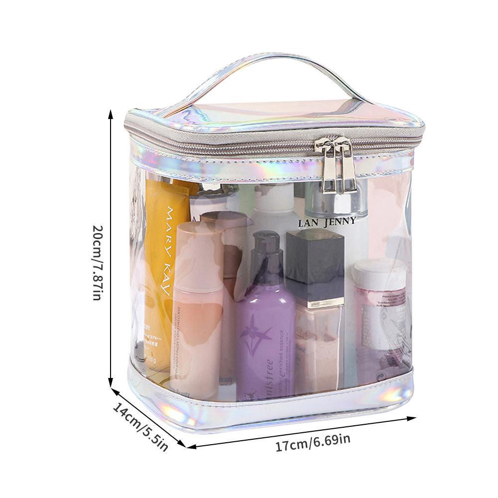Handheld Transparent Pvc Makeup Bag, Simple And Large Capacity Toiletry Bag, Business Travel Toiletry And Cosmetics Storage Bag