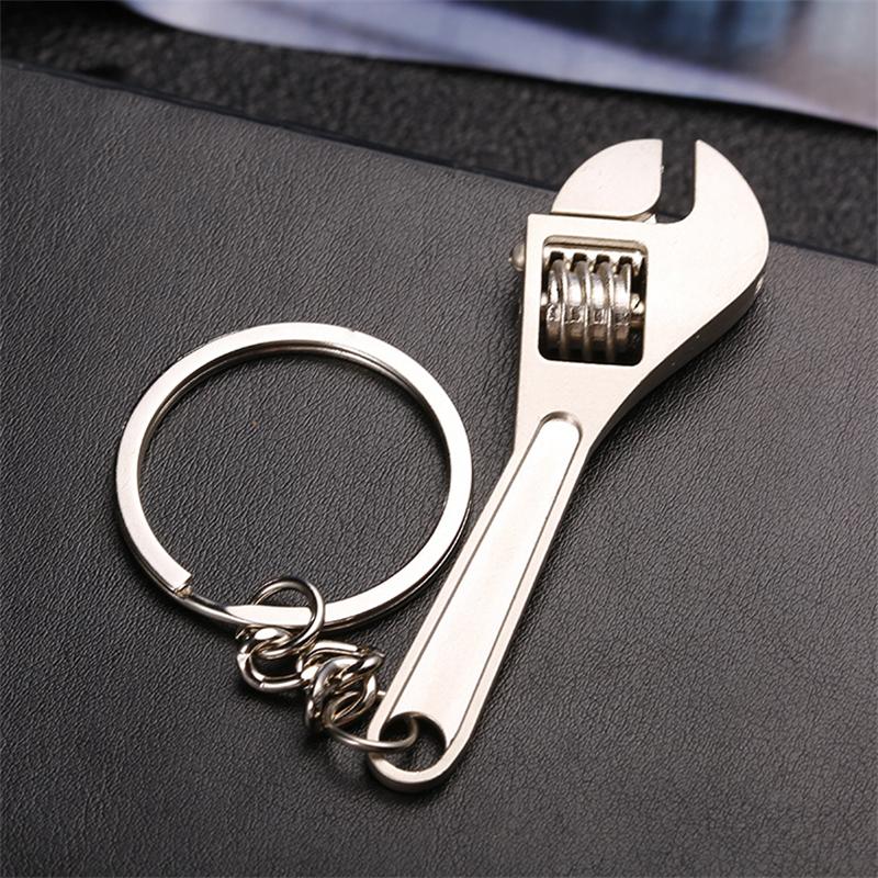 1pc Creative Tool Adjustable Wrench Spanner Key Chain, Metal Keychain For Men