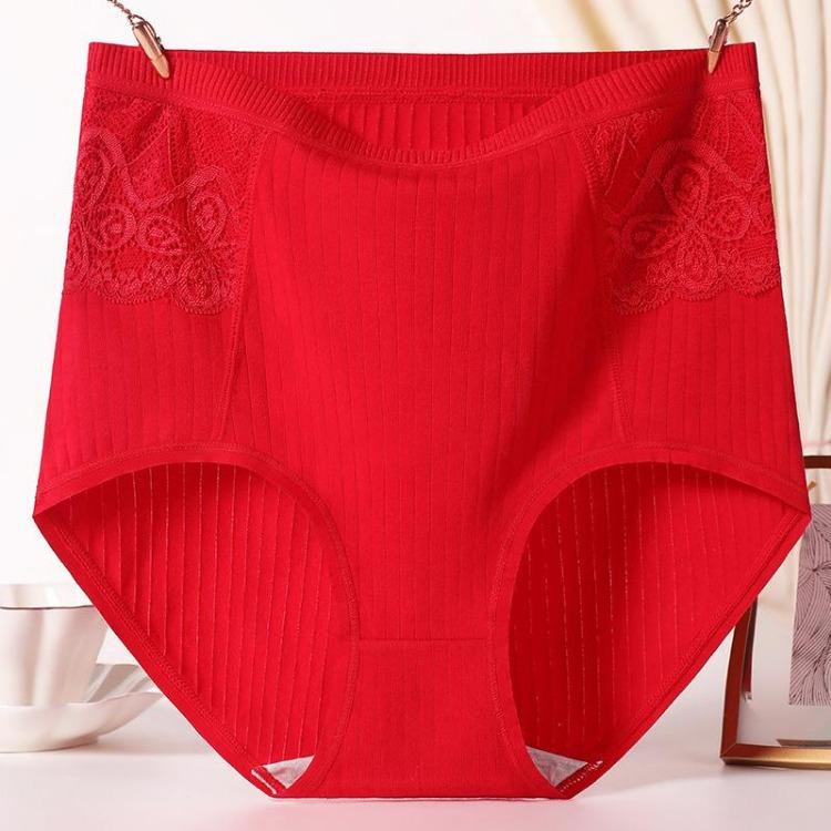 High Waist Women Panties Soft Breathable Underwear Plus Size Briefs Solid Color Lady Underpants