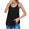Canotta da donna senza maniche, vestibilità ampia, plissettata, con scollo rotondo, camicetta casual, fluida, per l'estate, uso quotidiano