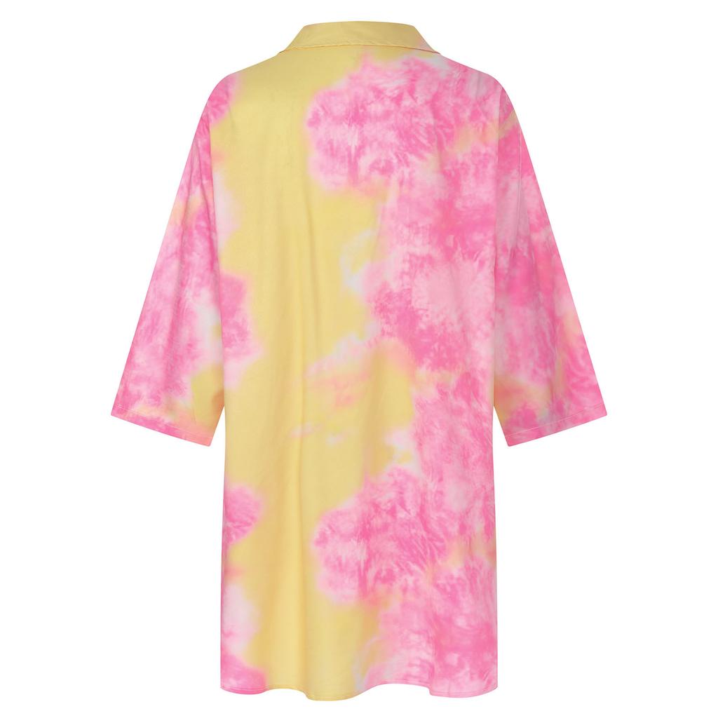 Women Beach Cover Up Shirt Dress Lightweight Swimwear Cover Up for Bikini Beachwear Long Sleeve Casual Summer Tunic Dress